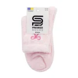 Premier Socks МС шкарпетки жіночі середні 12В25V пухнасті бантик св. рожеві р.23-25