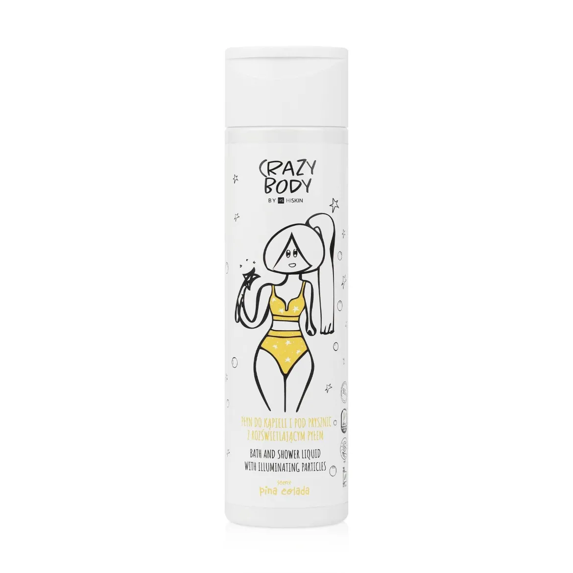 Crazy Body гель-піна для душу із сяючими частинками зотота Pina Colada 250мл
