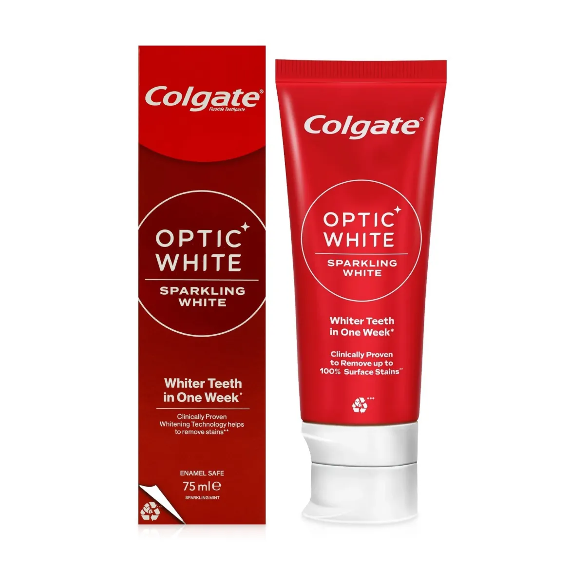 Colgate Optic White зубна паста сяюче відбілювання 75мл