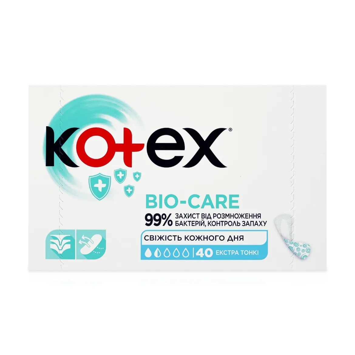 Kotex BIO-CARE щоденні прокладки екстра тонкі 40 шт.