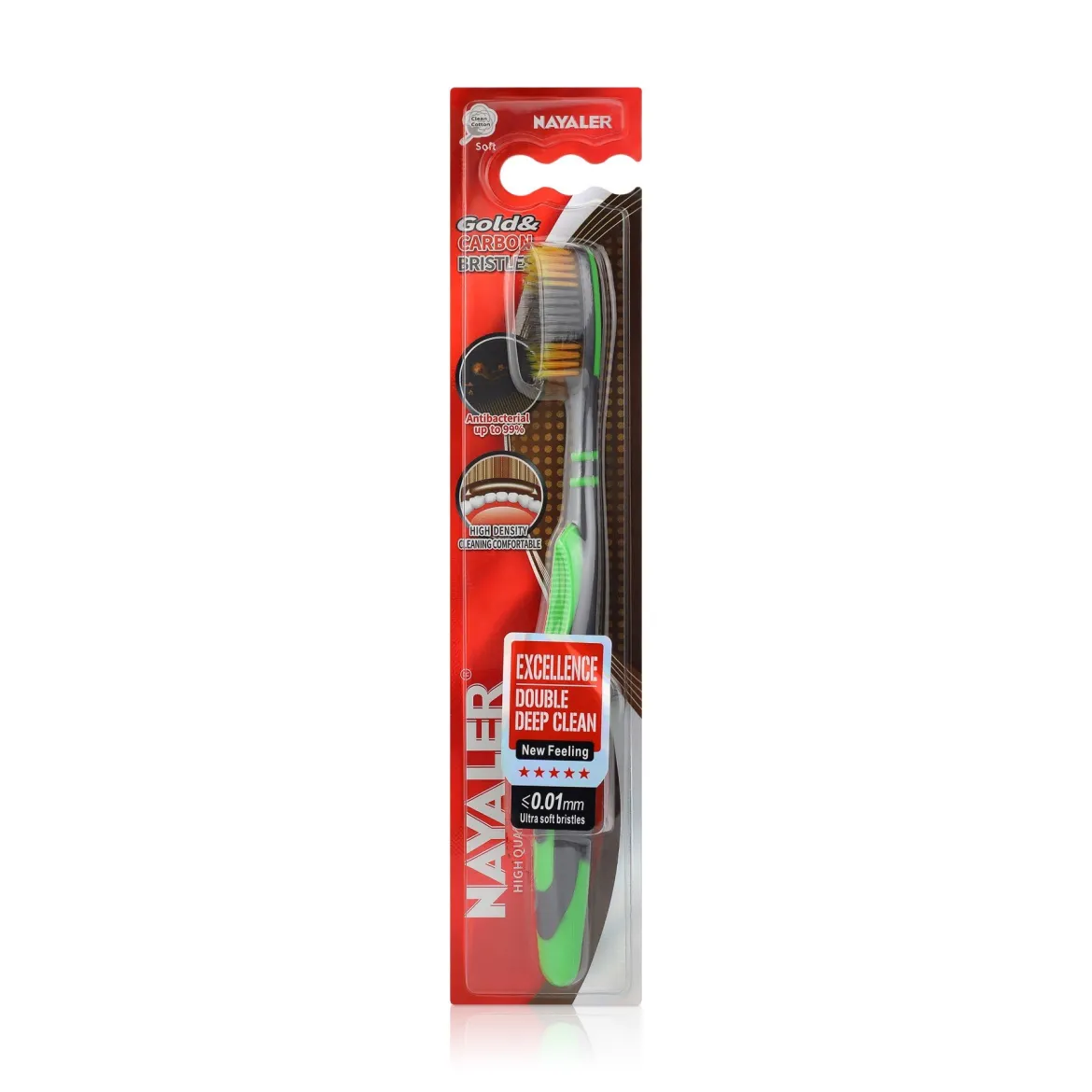 Nayaler зубна щітка Gold and Carbon bristles
