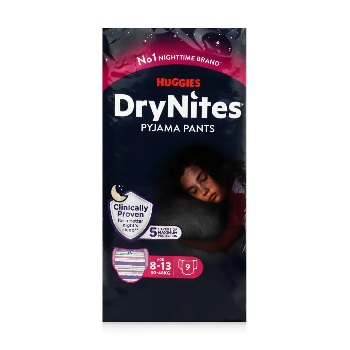 Huggies DryNites трусики дитячі 8-13 років для дівч. 9 шт.