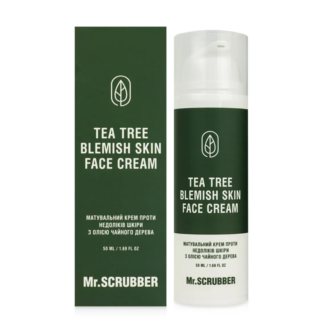 Mr. Scrubber Tea Tree Blemish крем від недоліків шкіри матувальний 50мл