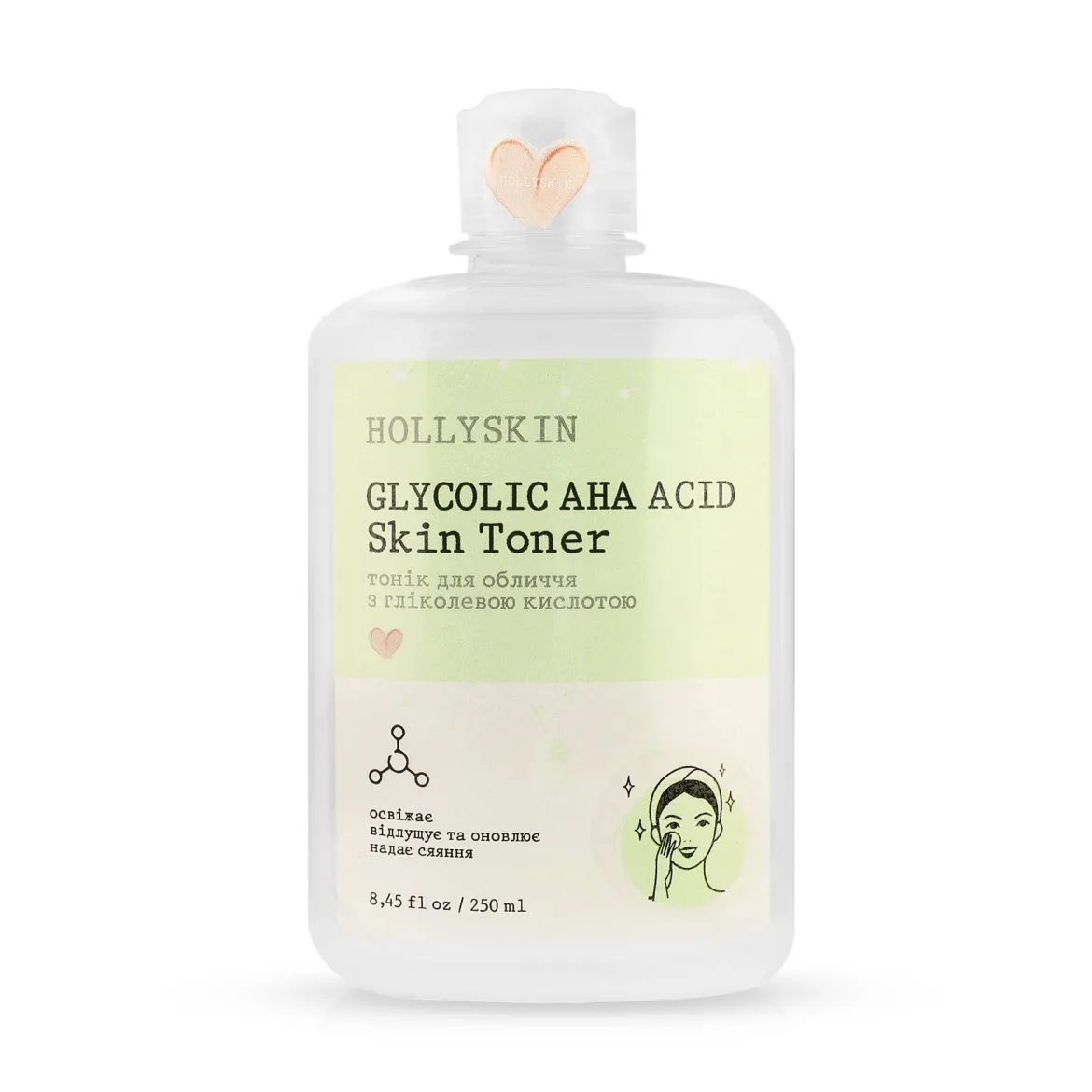 HOLLYSKIN Glycolic AHA Acid тонік відновлювальний 250мл