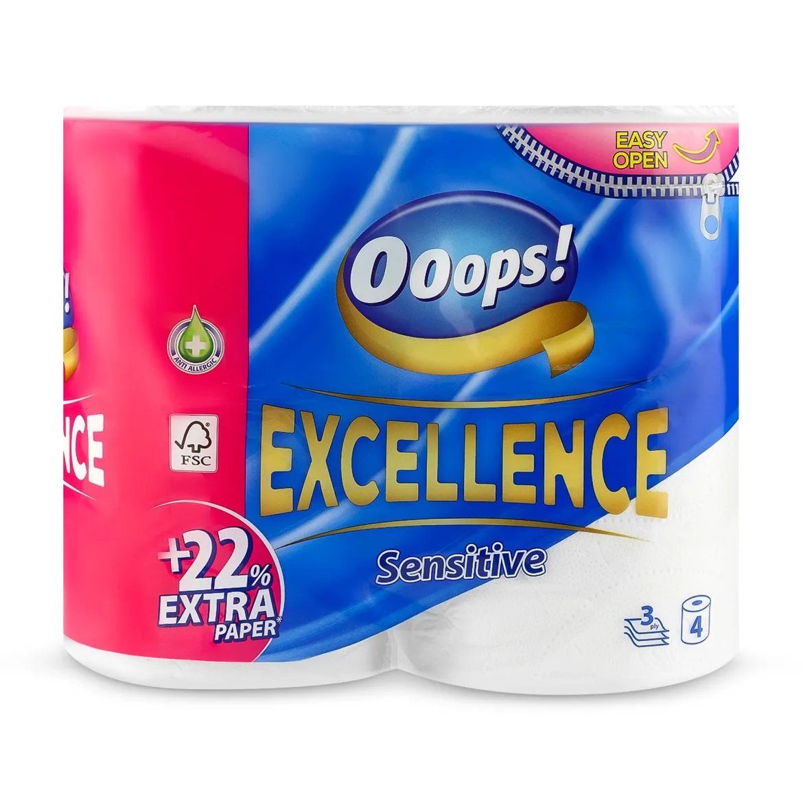 Ooops Excellence туалетний папір 3 шари 4 шт.