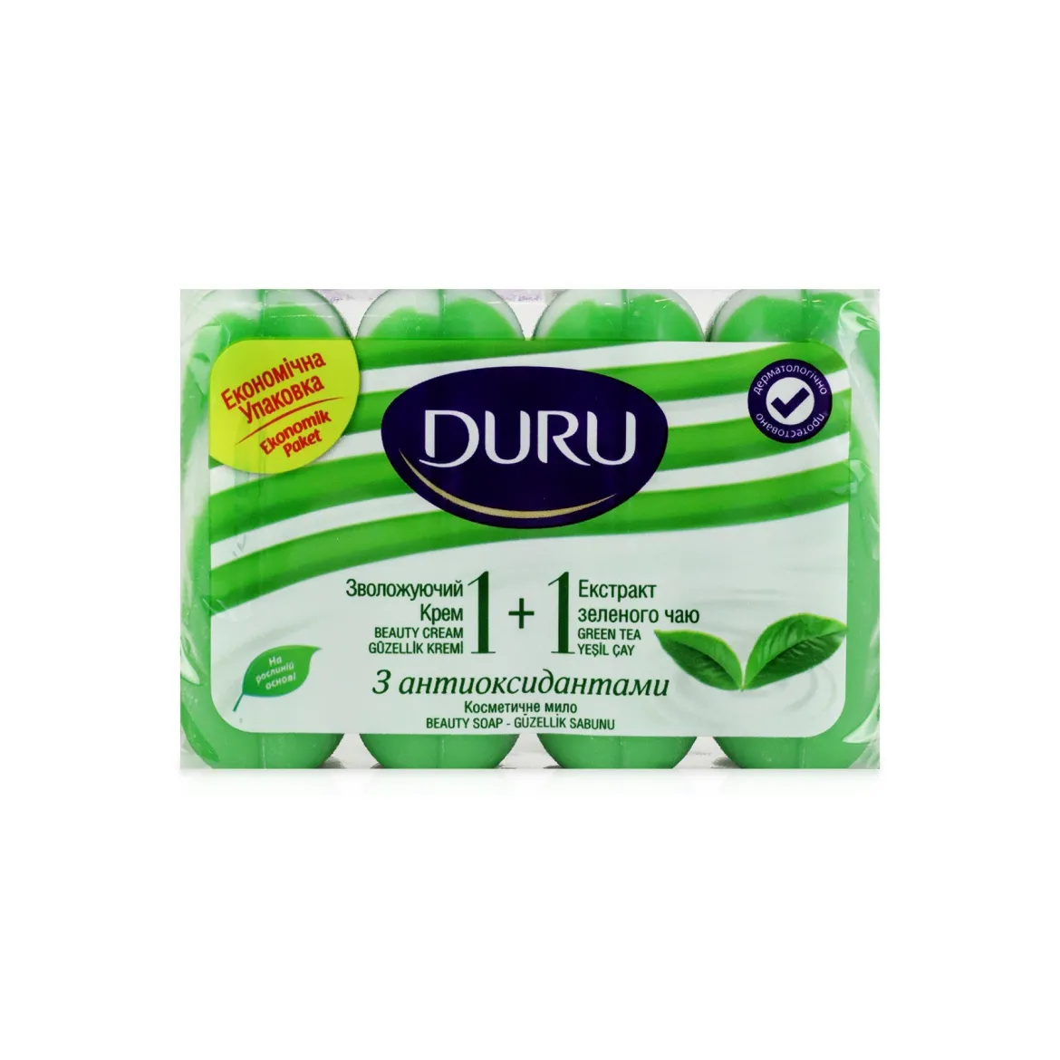 Duru мило екопак 1+1 зелений чай 80г 4 шт.