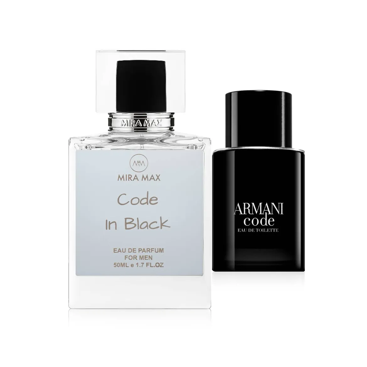 MiraMax парфумована вода для чоловіків * Code in Black vs Giorgio Armani Code 50мл