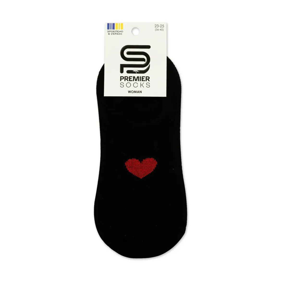 Premier Socks підслідники жіночі 14В35/7К* з м'якою резинкою сітка серце чорні р.23-25