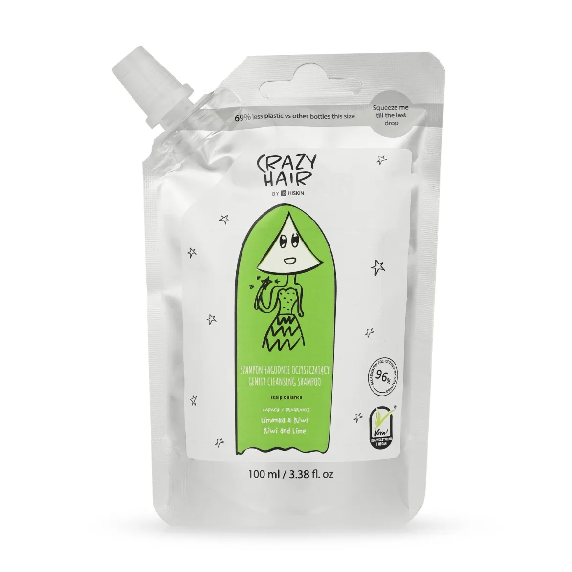 Crazy Hair шампунь ніжне очищення Balance-Lime Kiwi дой-пак 100мл