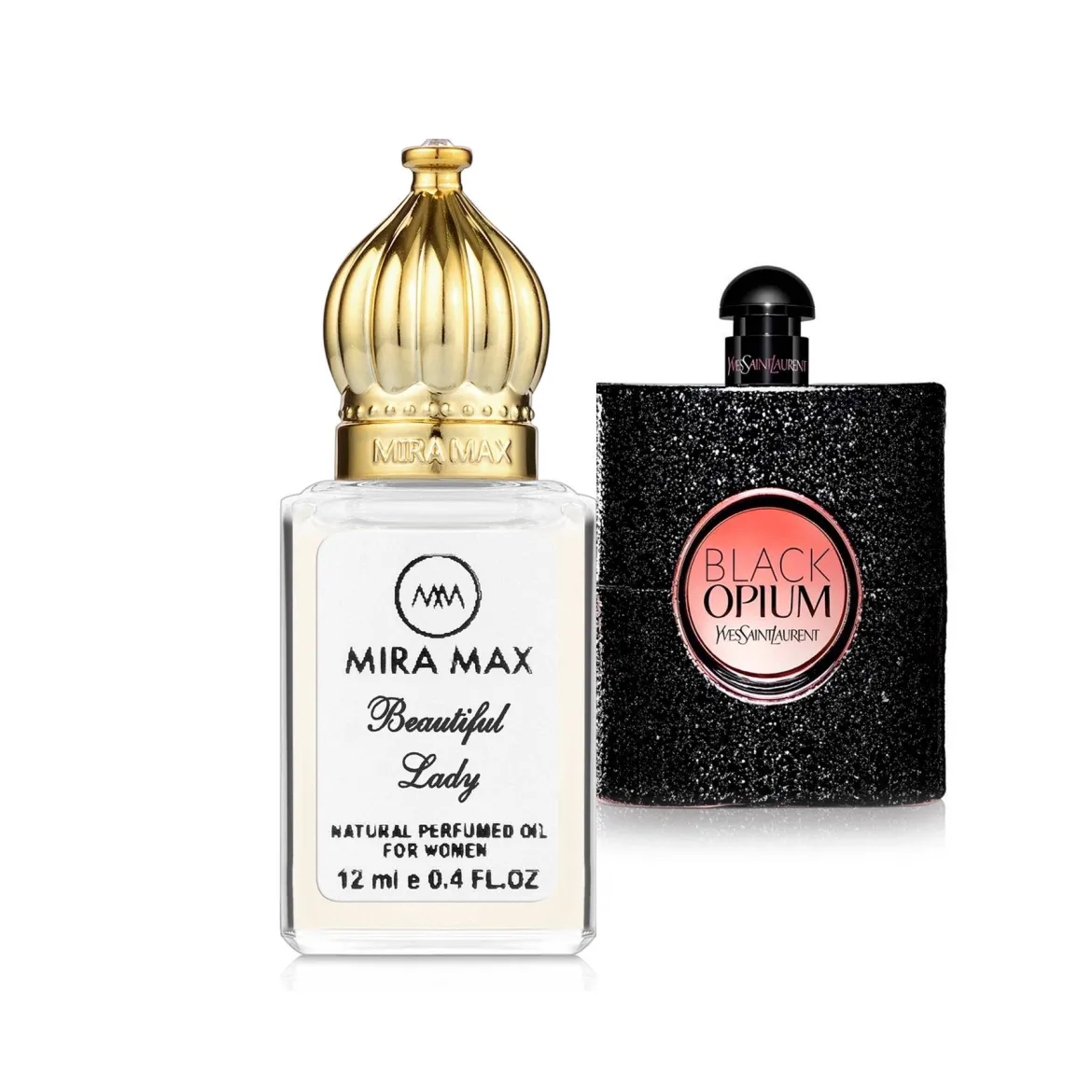 MiraMax парфумована олія для жінок Black vs Yves Saint Laurent Black Opium 12мл