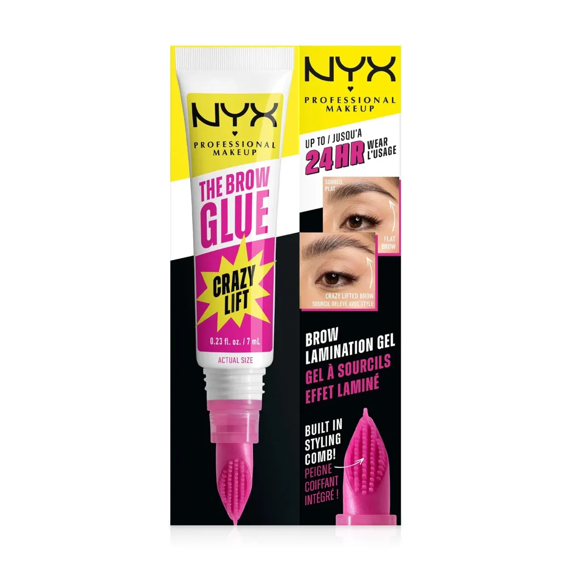 NYX Professional Makeup The Brow Glue стайлер для брів Crazy Lift 01 прозорий 5г