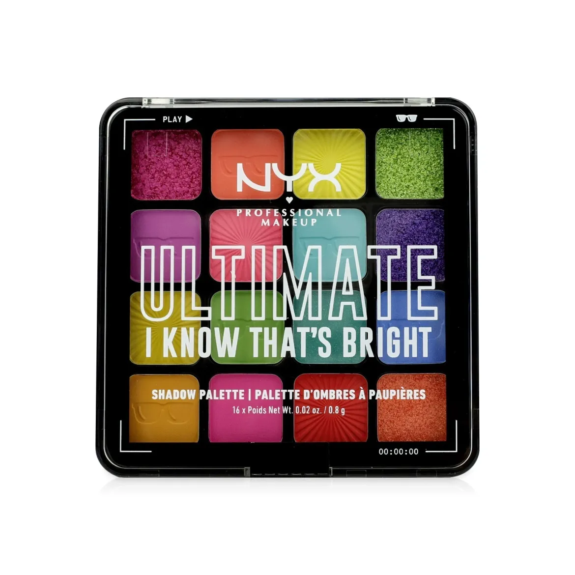 NYX Professional Makeup ULTIMATE палітра тіней I Know That's Bright 16*0.8г