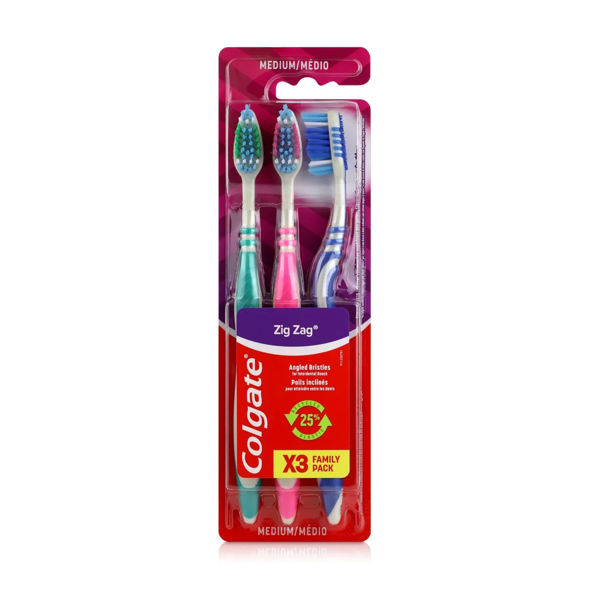 Colgate зубна щітка Zig Zag середня 3 шт.