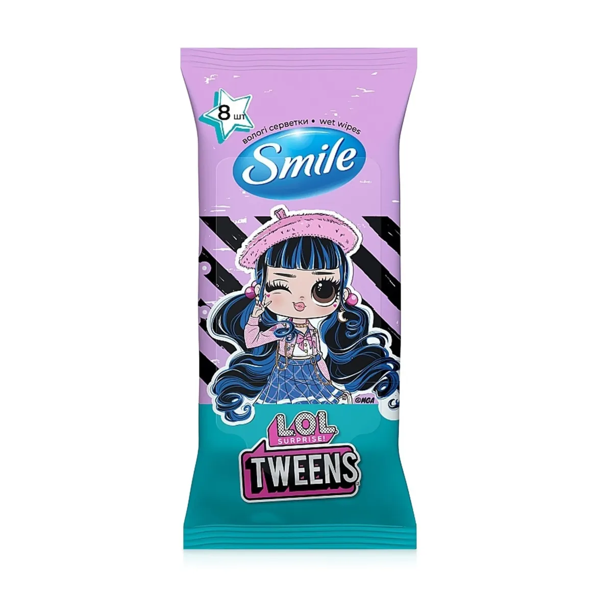 Smile LOL вологі серветки міні Ліцензійні герої* 8 шт.