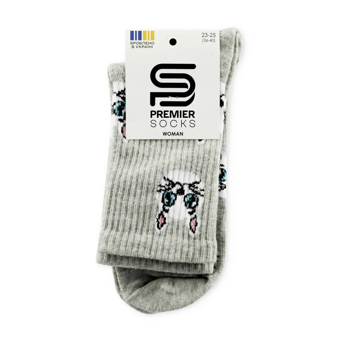 Premier Socks шкарпетки жіночі високі 17В35/13в рубчик котики