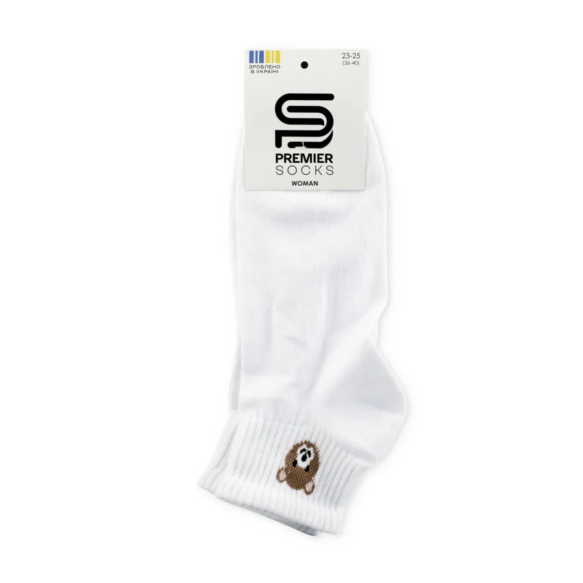 Premier Socks шкарпетки жіночі середні 17В35/20 з ведмедиком білий р.23-25