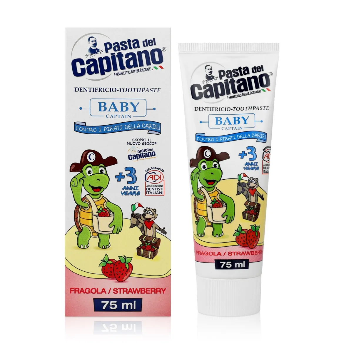 Pasta del Capitano дитяча зубна паста 3+ Strawberry 75мл