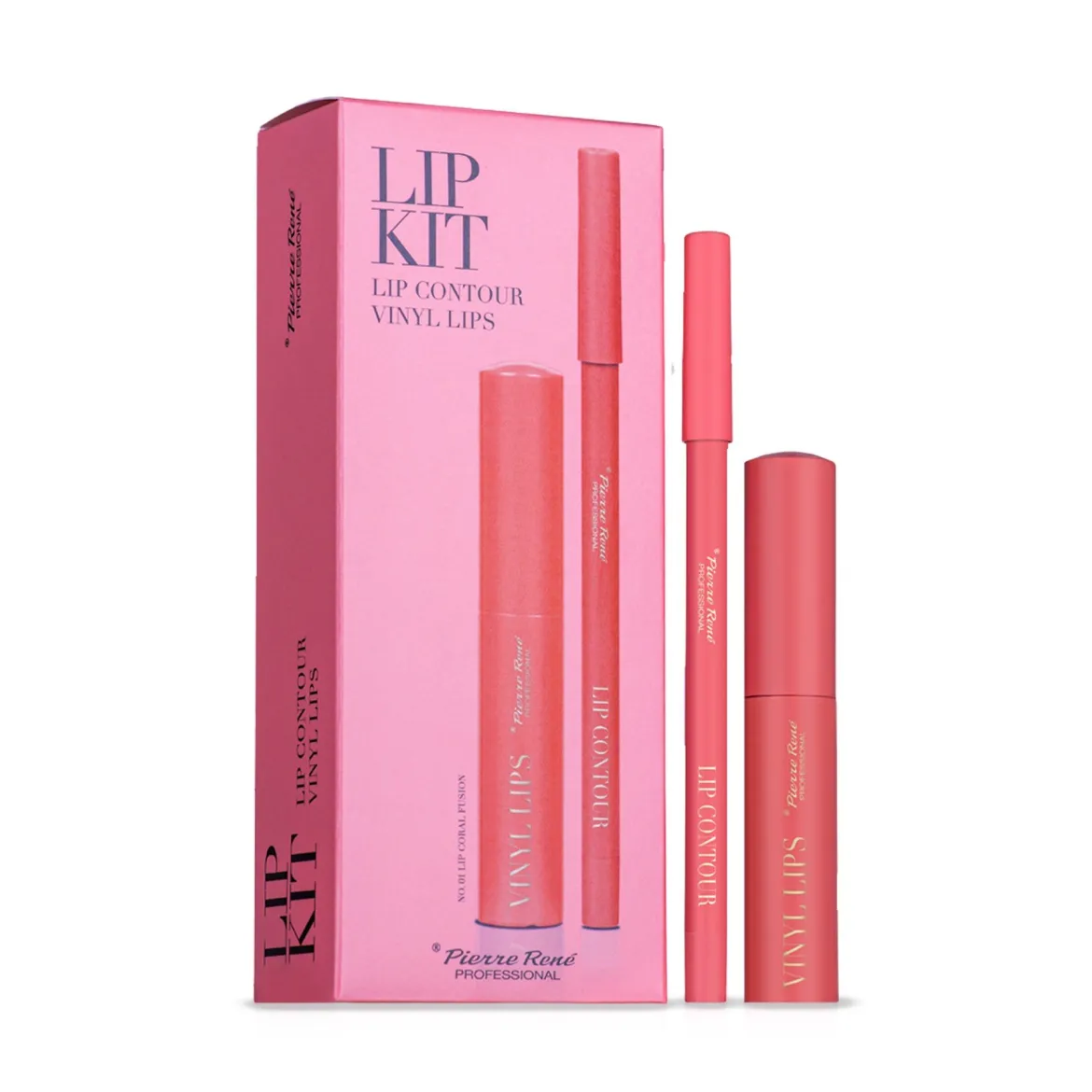 Pierre Rene Lip Kit набір Vinyl Lips 01 Coral Fusion* — Photo 2