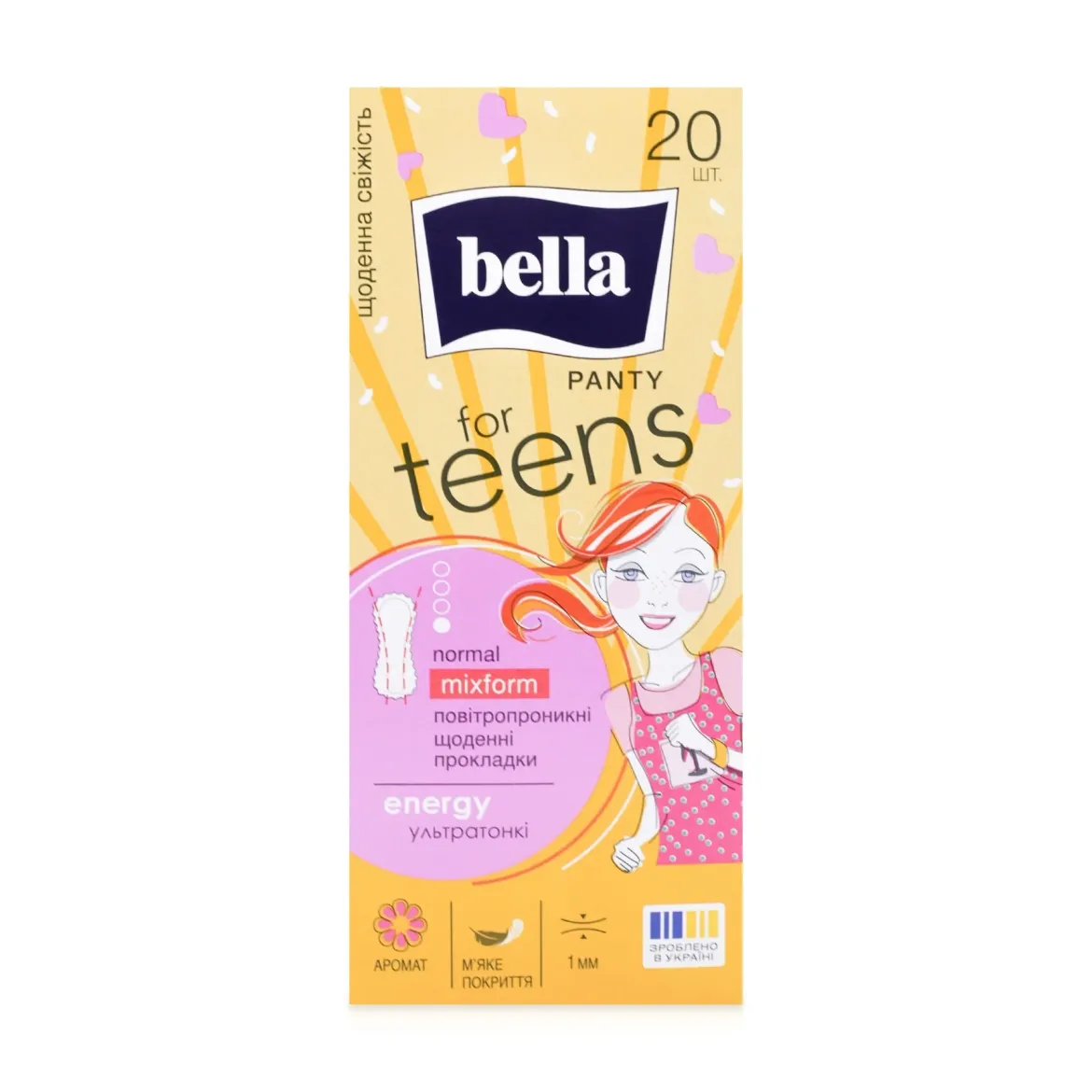 Bella for teens щоденні прокладки Panty energy 20 шт.