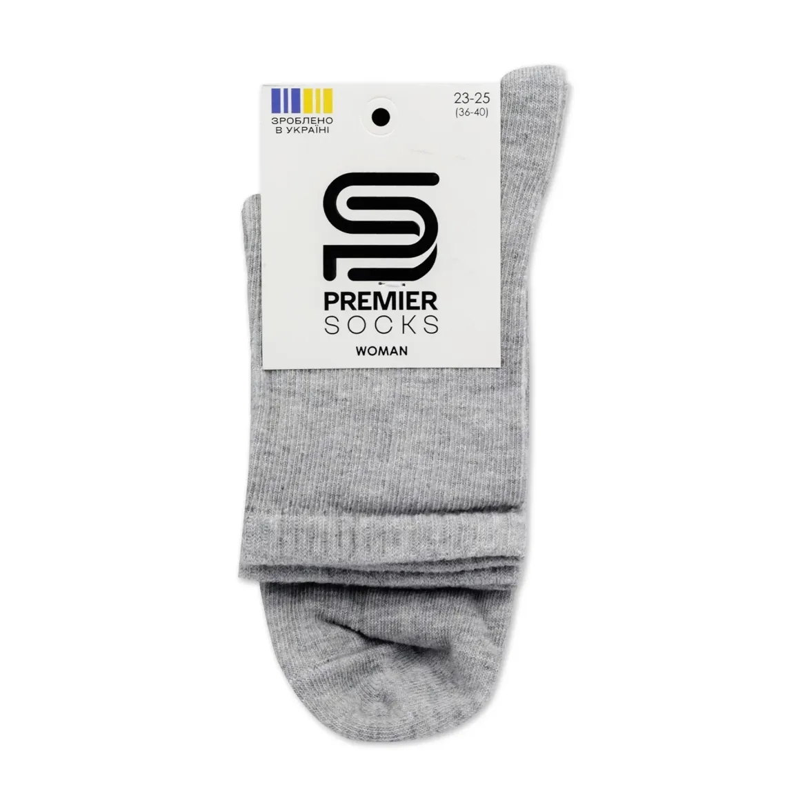 Premier Socks шкарпетки жіночі високі 14В35/1J* рубчик св.сірі меланж р.23-25