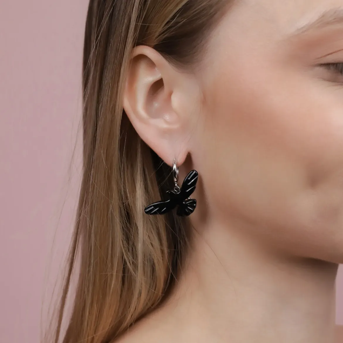 WOD Ptashka сережки 4* № 2 silver black — Photo 1