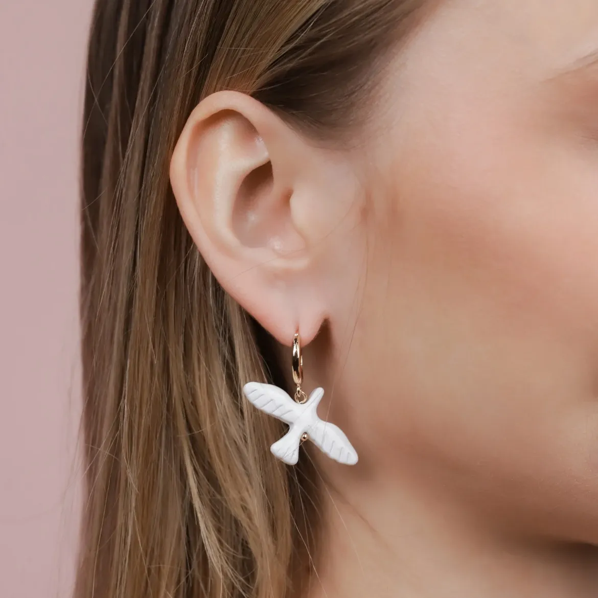 WOD Ptashka сережки 4* № 1 gold white — Photo 1