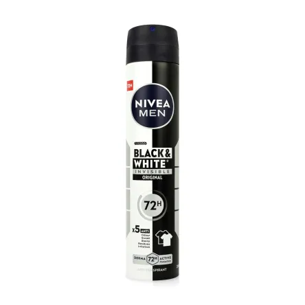 Nivea антипенрспірант спрей чол Чорне та Біле невидимий 200мл