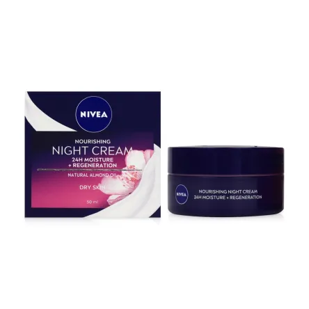 Nivea 24h Moisture крем нічний живлення та регенерація 50мл
