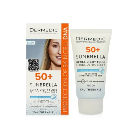 Dermedic SUNBRELLA крем захисний для судинної та гіперактивної шкіри SPF50 40мл