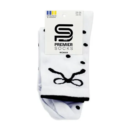 Premier Socks шкарпетки жіночі високі 14В35/1 м4 бантики білі р.23-25