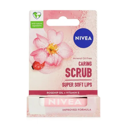 Nivea бальзам для губ* Caring scrub Rosehip Oil* 4.8г