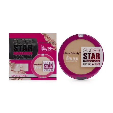 Kiss Beauty Super Star компактна пудра подвійна зі спонжем