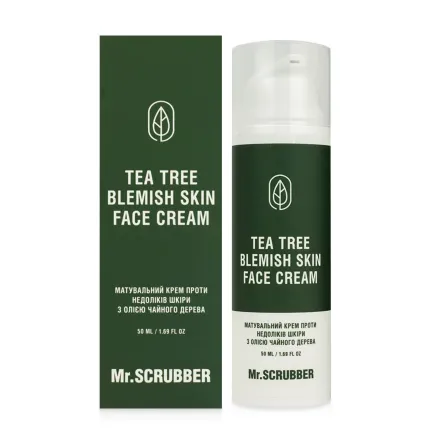 Mr. Scrubber Tea Tree Blemish крем від недоліків шкіри матувальний 50мл