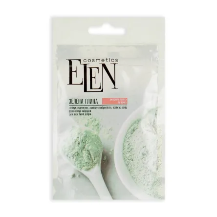 ELEN cosmetics маска глиняна зелена з екстрактом лопуха та арніки 40г