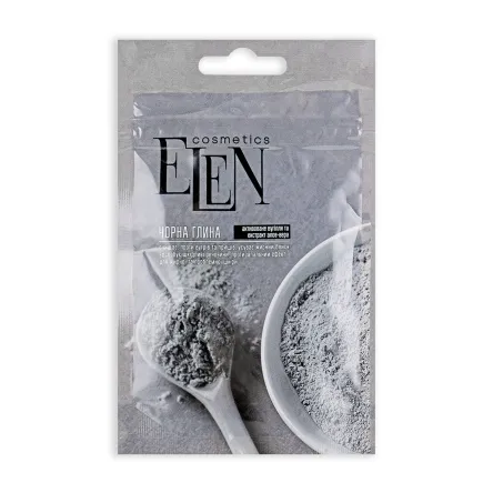 ELEN cosmetics маска глиняна чорна з активованим вугіллям та алое 40г
