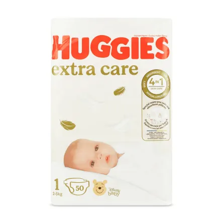 Huggies Extra Care підгузки (1) 50 шт.