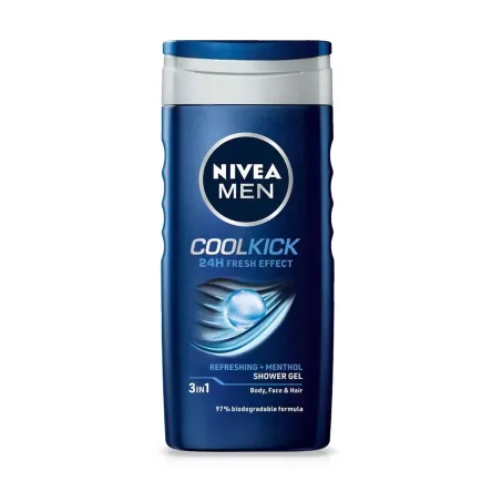 Nivea MEN гель-шампунь чоловічий 3in1 Cool Kick 24h fresh effect