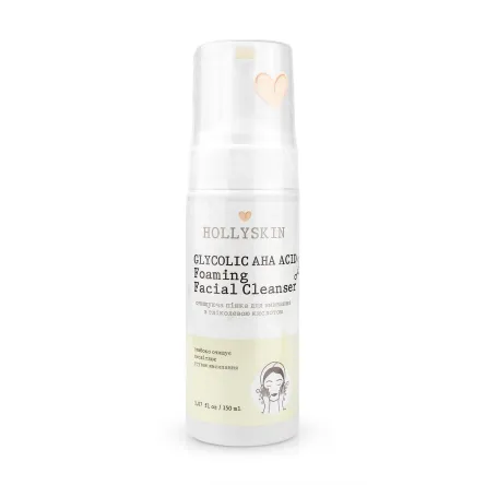 HOLLYSKIN Glycolic AHA Acid пінка для вмивання відновлююча 150мл