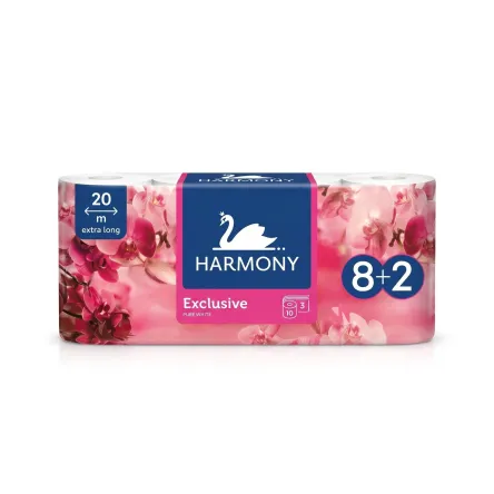 Harmony Exclusive туалетний папір 3 шари 8+2 шт.