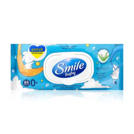 Smile Baby дитячі вологі серветки 0+ з екстрактом алое 84 шт.