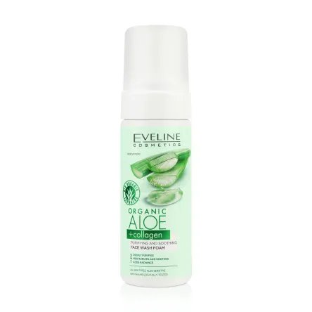 Eveline Cosmetics Organic Aloe+Collagen пінка для вмивання очищаюча 150мл