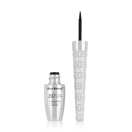 Kiss Beauty рідка підводка для очей 3D super matte чорна