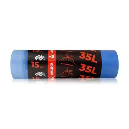 Rombo пакети для сміття 35L з затяжкою 18 шт.