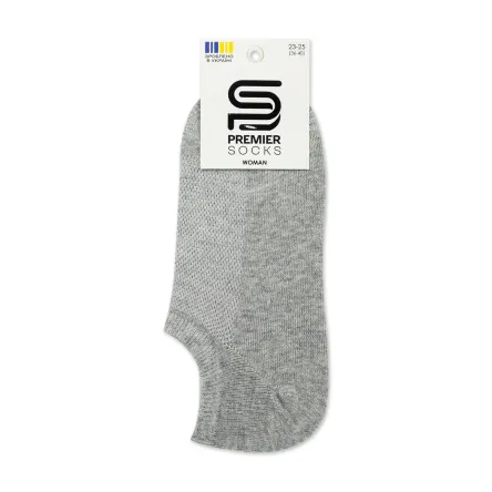 Premier Socks шкарпетки жіночі низькі 14В35/6С ультракороткі сітка св.сірий р.23-25