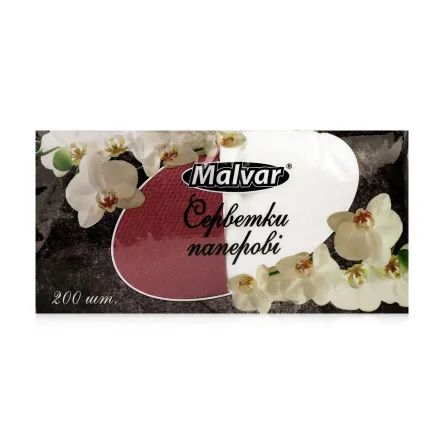 Malvar серветки столові біла+колор мікс 200 шт.