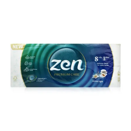 Zen Premium Care туалетний папір Ocean Spa 3 шари 8 шт.