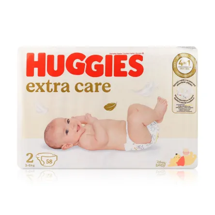 Huggies Extra Care підгузки (2) 58 шт.
