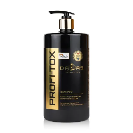 Dalas Profi-tox шампунь з кератином, колагеном і гіалуроновою кислотою 1л