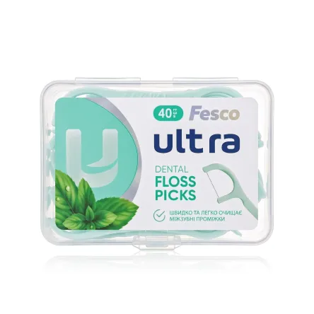 Fesco Ultra зубна нитка з тримачем Mint 40 шт.