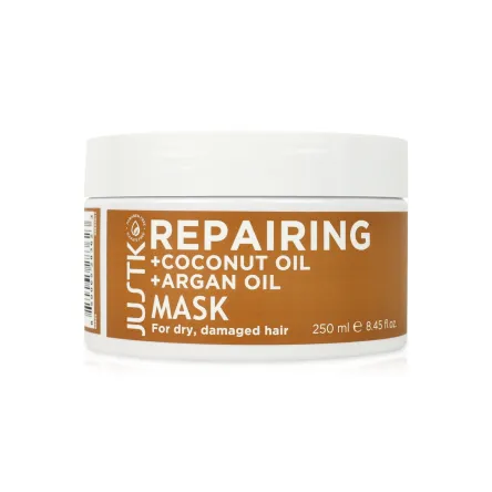 JUSTK маска Coconut Oil & Argan Oil для сухого пошкодженого волосся 250мл